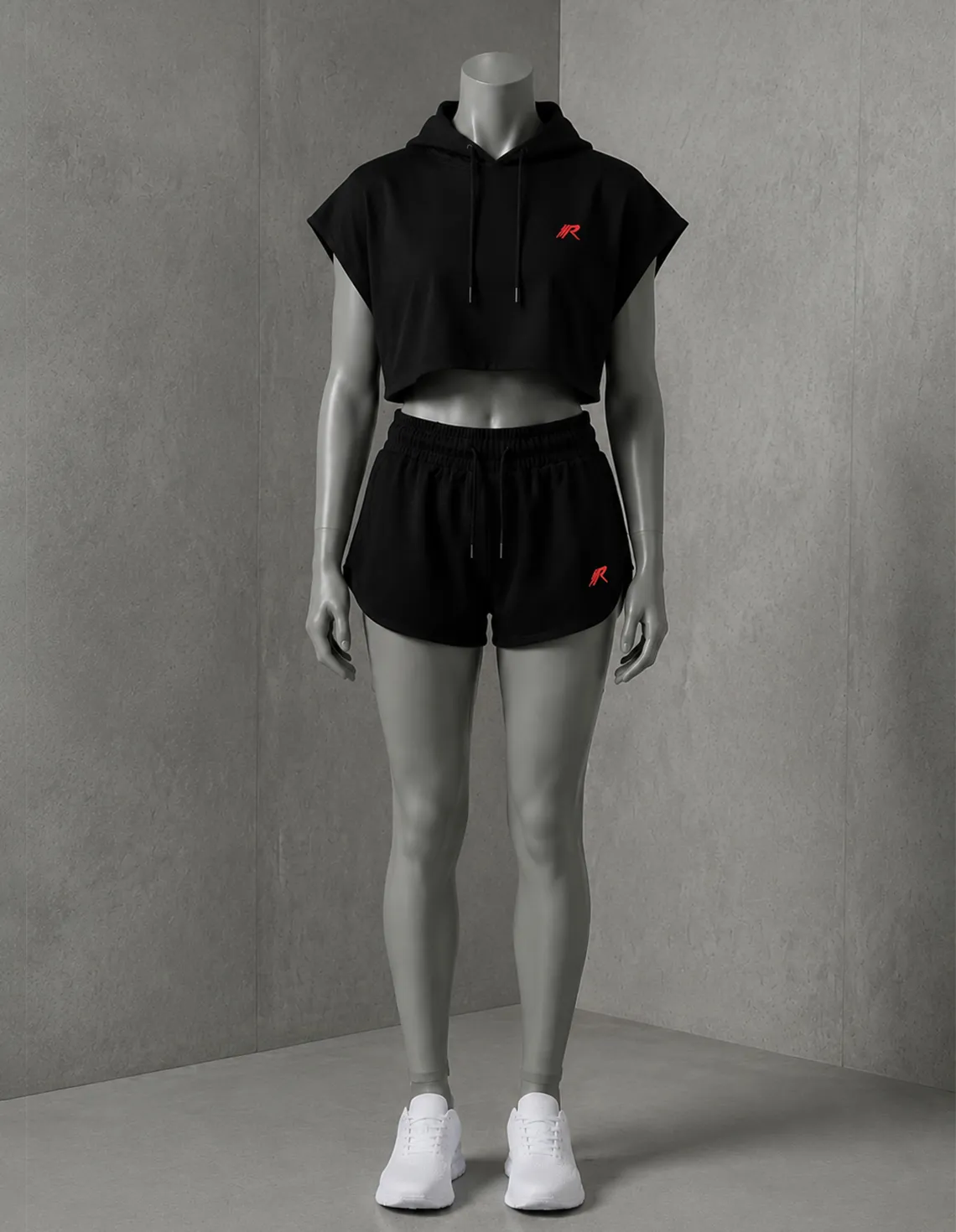 ست کراپ و شورتک ورزشی زنانه Red Style Red Petal W